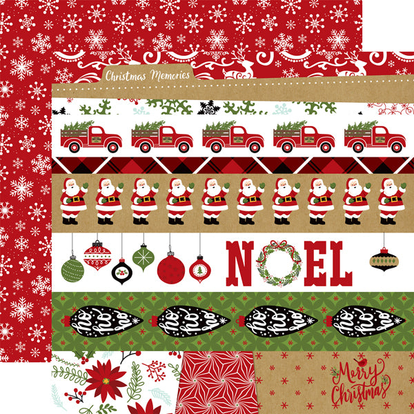 Echo Park: 12x12 Double-Sided Paper - Celebrate Christmas - Border Strips
