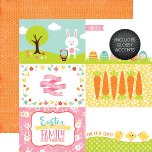 Echo Park:  12x12 Paper - Double-Sided Single Sheet - Celebrate Easter - 4x6 Journaling Cards