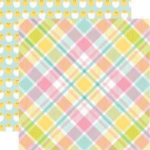 Echo Park:  12x12 Paper - Double-Sided Single Sheet - Easter - Easter Plaid
