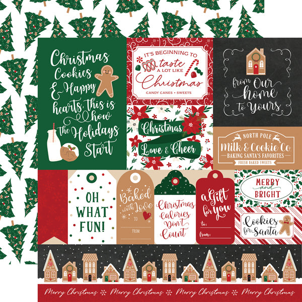 Echo Park: 12x12 Double-Sided Paper - A Gingerbread Christmas - Multi Journaling Cards