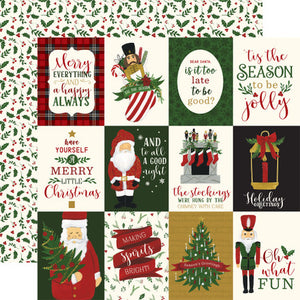 Echo Park: 12x12 Double-Sided Paper - Here Comes Santa Claus - 3x4 Journaling Cards