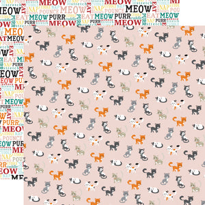 Echo Park:  12x12 Paper - Single Sheet - Cat - Meow