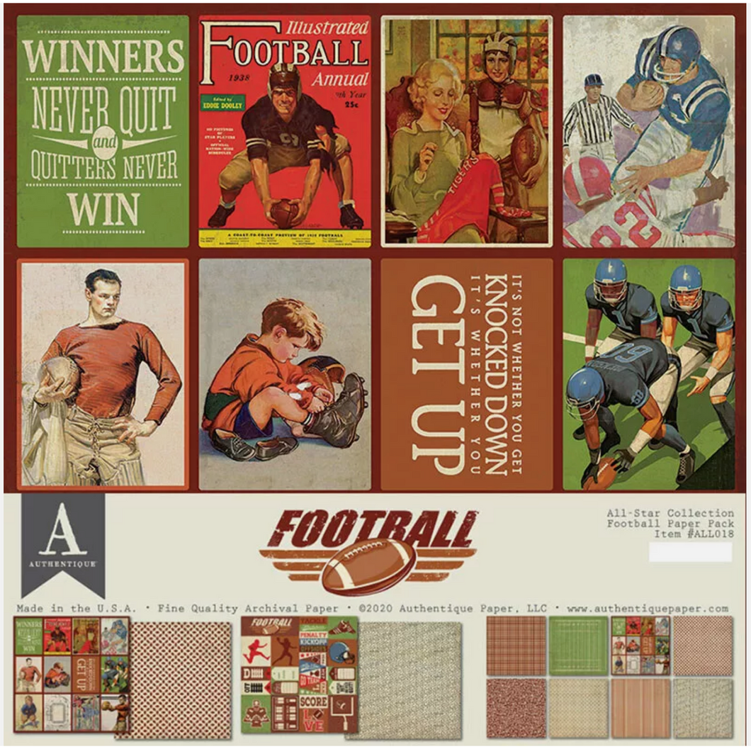 AUTHENTIQUE PAPER, LLC:  Football - All Star Paper Pack Collection Kit