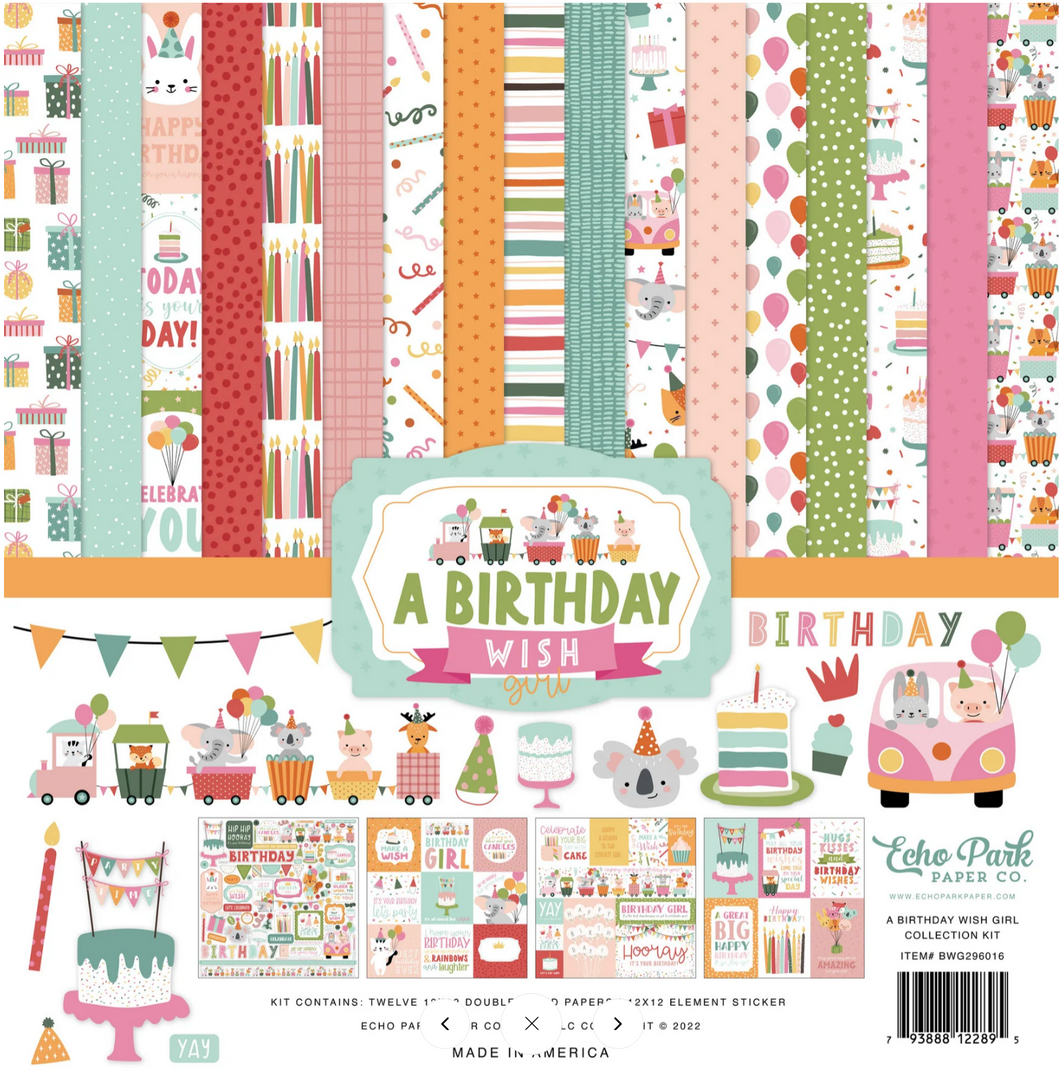 Echo Park Kit: Scrapbook Kit - A Birthday Wish (girl) Collection Kit