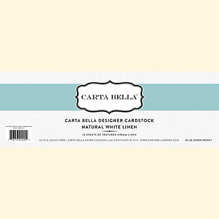 Ultra White Linen 80# Cardstock - Echo Park Paper Co.