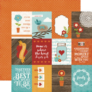 Carta Bella:  12x12 Paper - Double-Sided Sheet - Fall Blessings - 3x4 Journaling Cards